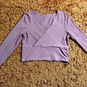 Purple shein long sleeve crop top